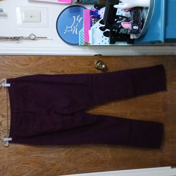 Christopher & Banks cranberry jeans back slit pockets good condition - Picture 2 of 4
